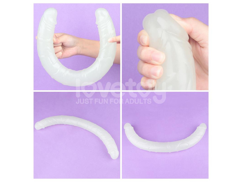 Dildo Doble Lumino Luz Azul 185