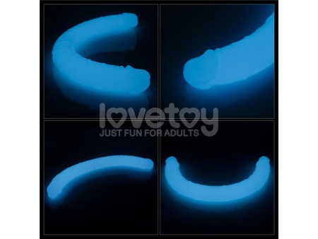 Dildo Doble Lumino Luz Azul 185 Dildo Doble Lumino Luz Azul 185