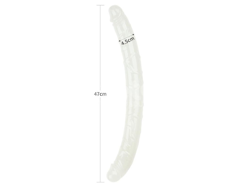 Dildo Doble Lumino Luz Azul 185