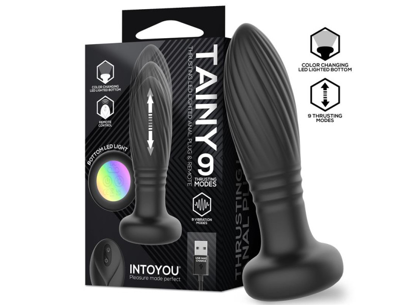 Tainy Plug Anal con Thrusting y Luces Led con Control Remoto