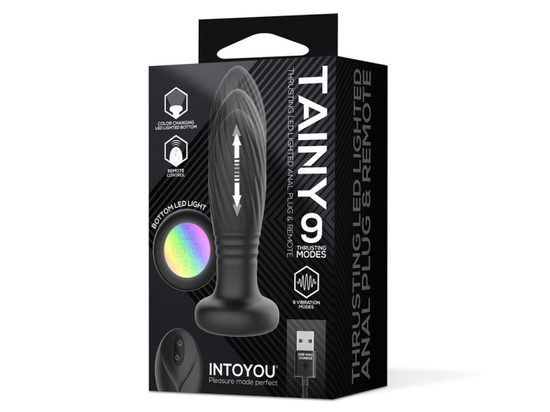 Tainy Plug Anal con Thrusting y Luces Led con Control Remoto