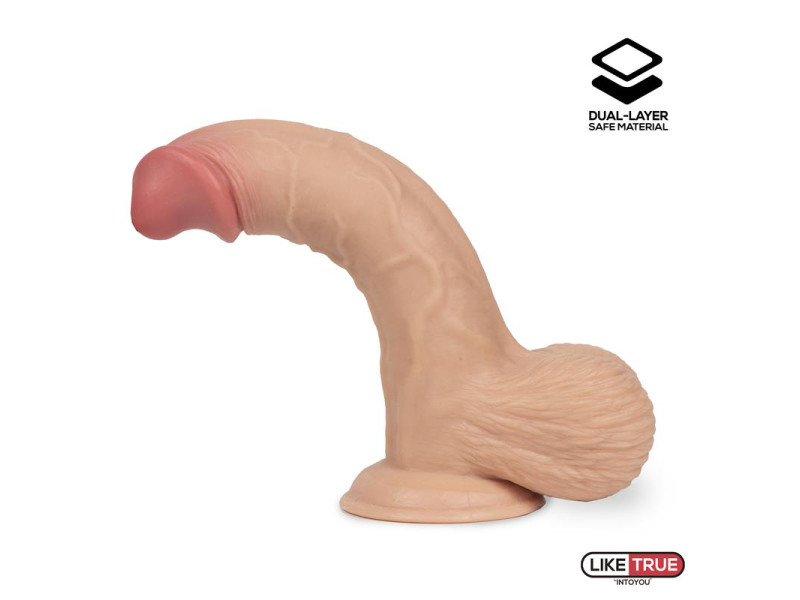 Fentok Dildo Realista Testiculos Completos Dual Layer Retractil 75