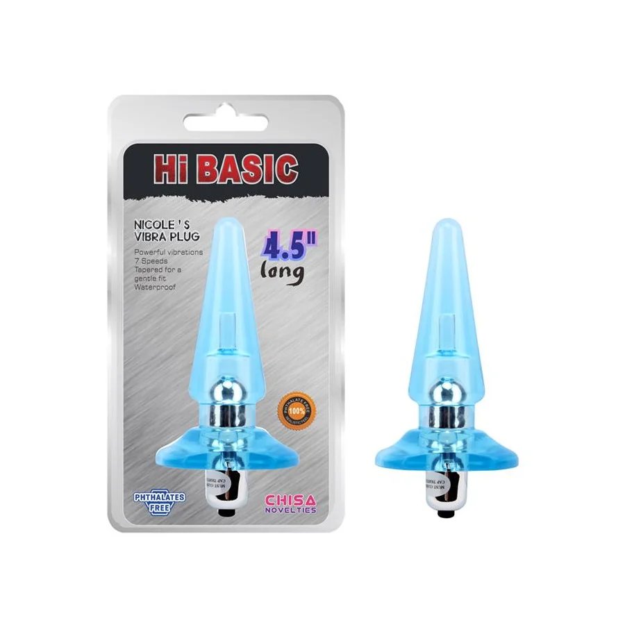 Plug Anal con Vibracion Nicoles 125 x 32 cm Azul Plug Anal con Vibracion Nicoles 125 x 32 cm Azul