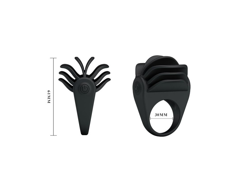 Pretty Love Anillo Vibrador Chester Color Negro