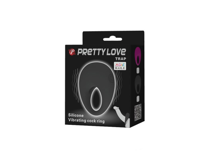 Pretty Love Anillo Vibrador Trap Color Negro