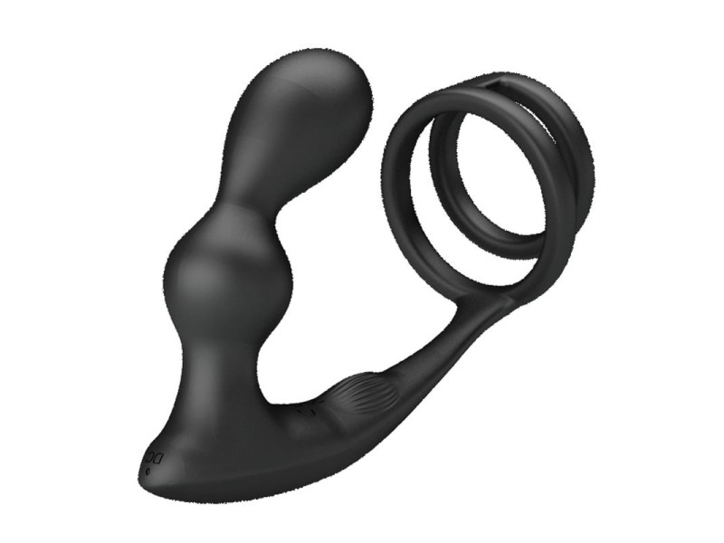 Marshall Plug Anal con Vibracion y Anillo para el Pene y Testiculos