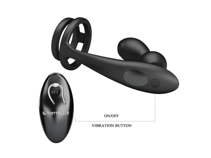 Marshall Plug Anal con Vibracion y Anillo para el Pene y Testiculos