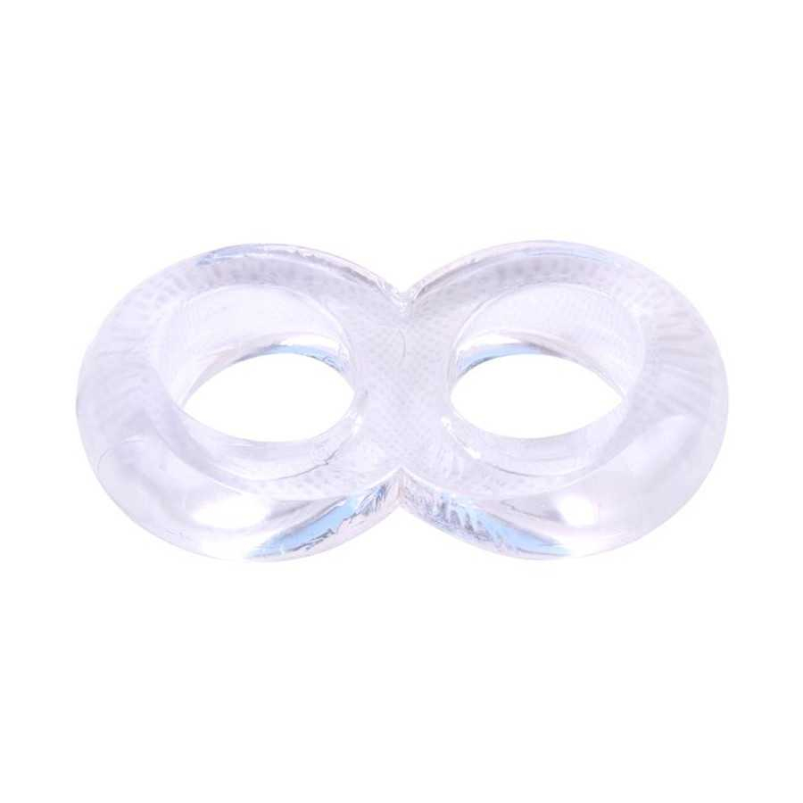 Anillo para el Pene Doble Duo Cock 8 Transparente