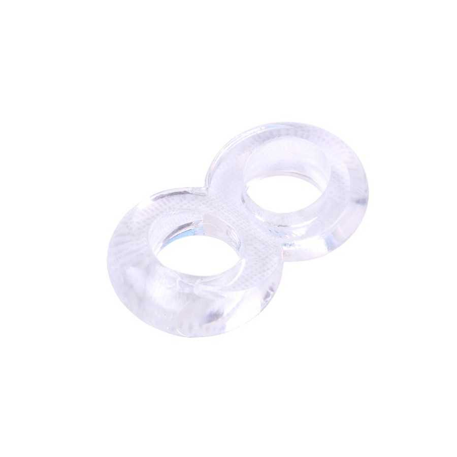 Anillo para el Pene Doble Duo Cock 8 Transparente