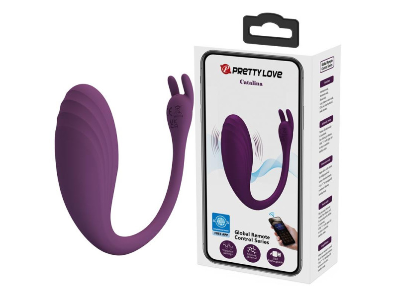 Catalina Huevo Vibrador con APP Purpura