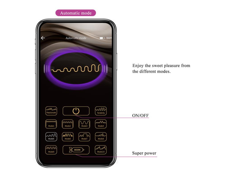 Catalina Huevo Vibrador con APP Purpura