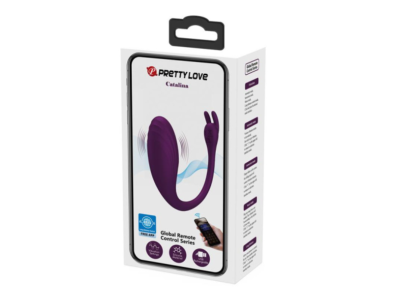 Catalina Huevo Vibrador con APP Purpura