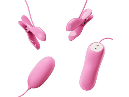 Pinzas para Pezones y Huevo Vibrador con Electro shock