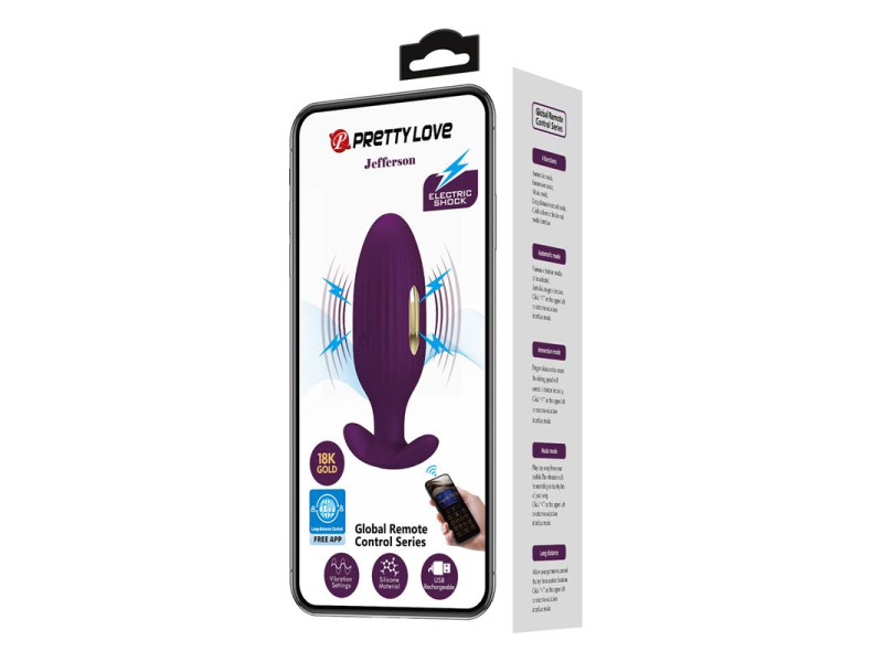 Jefferson Plug Anal con Vibracion y Electroshock con APP