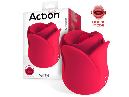 Meryl Estimulador Vibrador de Rosa con Lengua 2 Motores