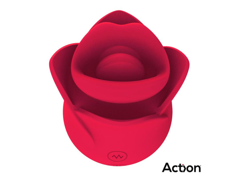 Meryl Estimulador Vibrador de Rosa con Lengua 2 Motores