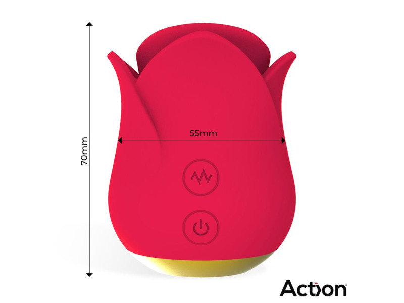 Meryl Estimulador Vibrador de Rosa con Lengua 2 Motores