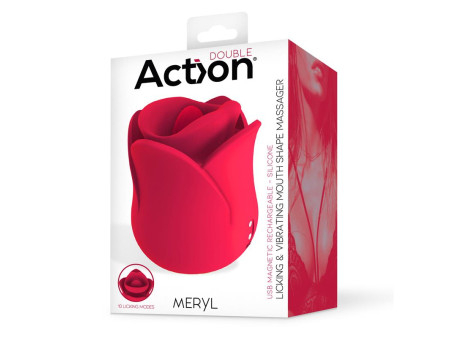 Meryl Estimulador Vibrador de Rosa con Lengua 2 Motores
