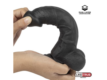 Dildo Realista Silicona Liquida Dual Layer 8 Negra