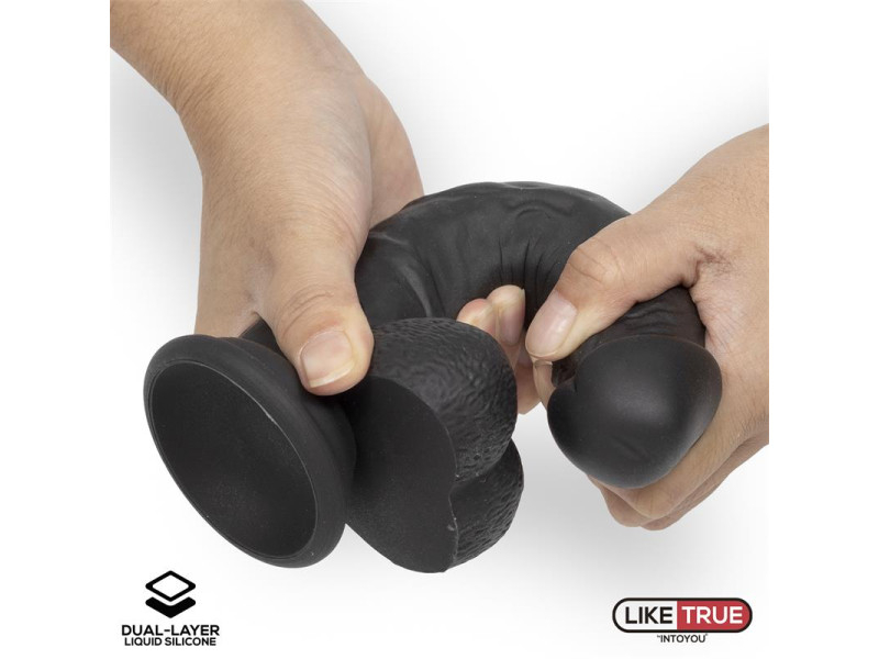 Dildo Realista Silicona Liquida Dual Layer 8 Negra