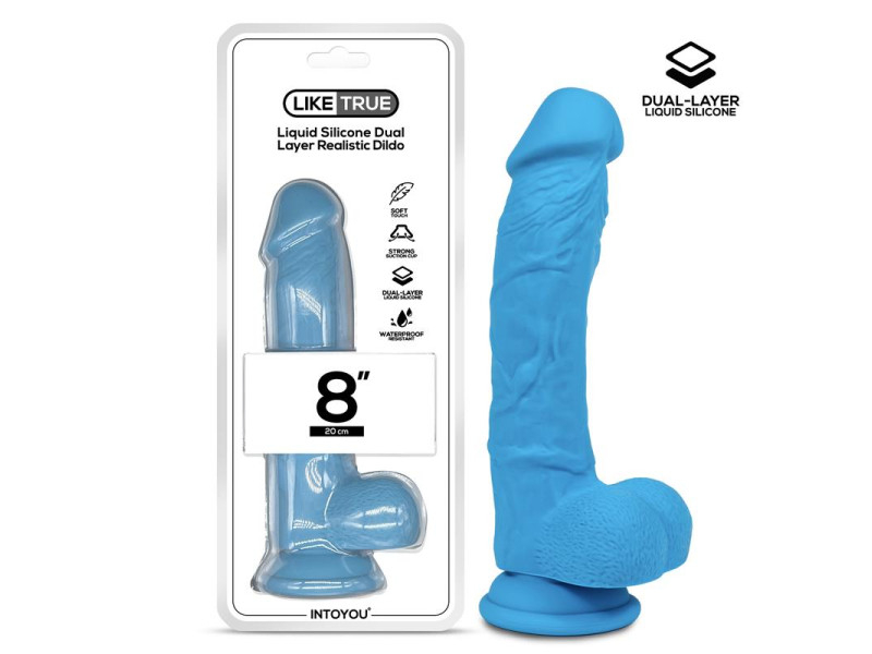 Dildo Realista Silicona Liquida Dual Layer 8 Azul Dildo Realista Silicona Liquida Dual Layer 8 Azul