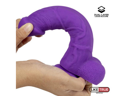 Dildo Realista Silicona Liquida Dual Layer 8 Purpura