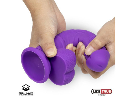Dildo Realista Silicona Liquida Dual Layer 8 Purpura