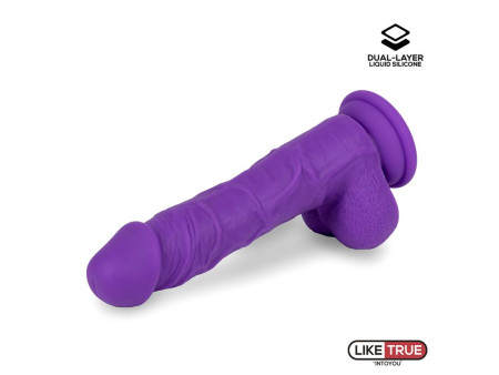 Dildo Realista Silicona Liquida Dual Layer 8 Purpura