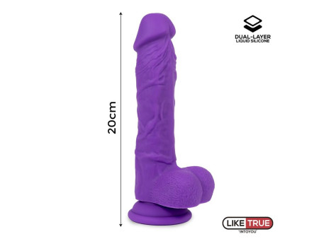 Dildo Realista Silicona Liquida Dual Layer 8 Purpura