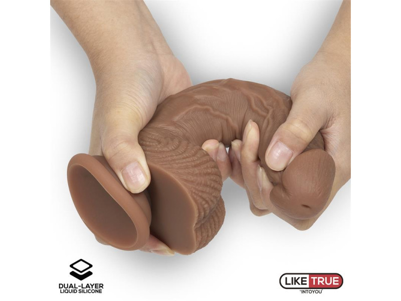 Dildo Realista Silicona Liquida Dual Layer 825 Bronceado