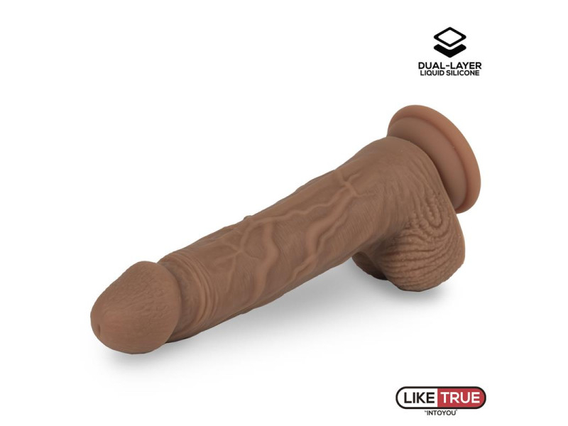 Dildo Realista Silicona Liquida Dual Layer 825 Bronceado