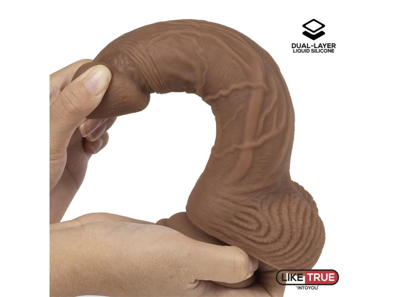 Dildo Realista Silicona Liquida Dual Layer 825 Bronceado