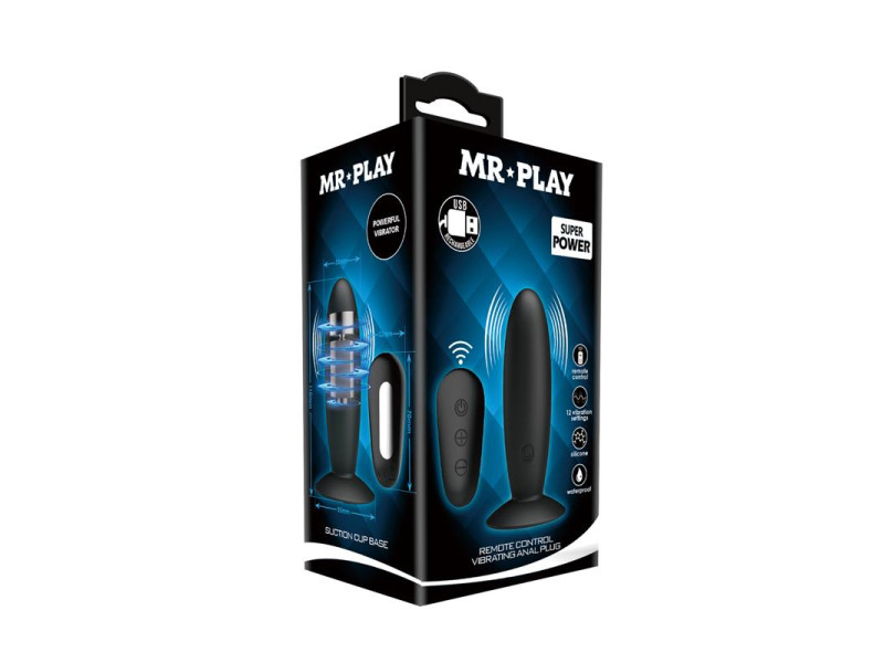 Plug Anal con Vibracion y Control Remoto USB