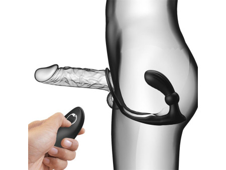 Warren Plug Anal y Anillo para el Pene con Vibracion y Pulsacion a Control Remoto