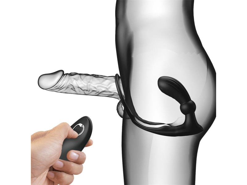 Warren Plug Anal y Anillo para el Pene con Vibracion y Pulsacion a Control Remoto
