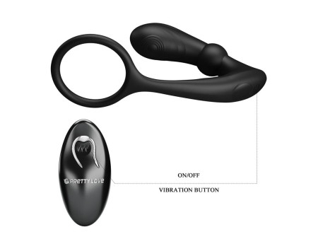 Warren Plug Anal y Anillo para el Pene con Vibracion y Pulsacion a Control Remoto