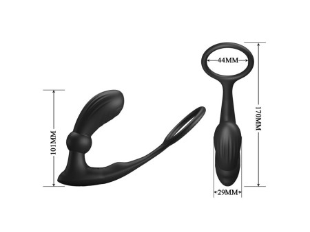 Warren Plug Anal y Anillo para el Pene con Vibracion y Pulsacion a Control Remoto