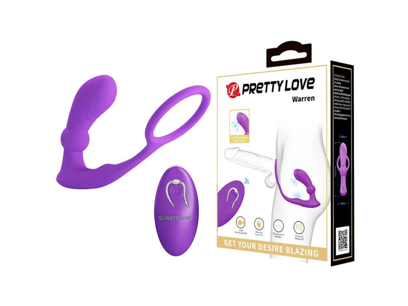 Warren Plug Anal y Anillo para el Pene con Vibracion y Pulsacion a Control Remoto