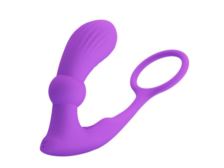 Warren Plug Anal y Anillo para el Pene con Vibracion y Pulsacion a Control Remoto