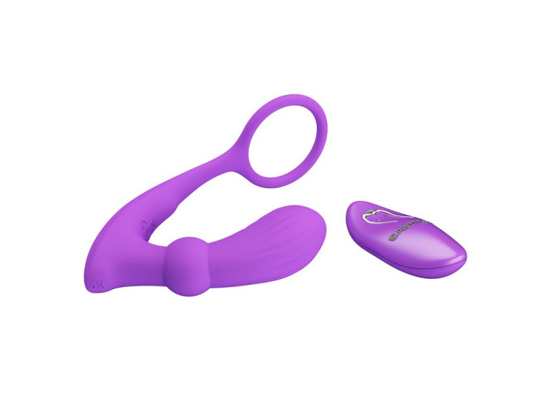 Warren Plug Anal y Anillo para el Pene con Vibracion y Pulsacion a Control Remoto