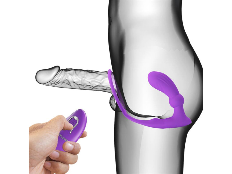 Warren Plug Anal y Anillo para el Pene con Vibracion y Pulsacion a Control Remoto
