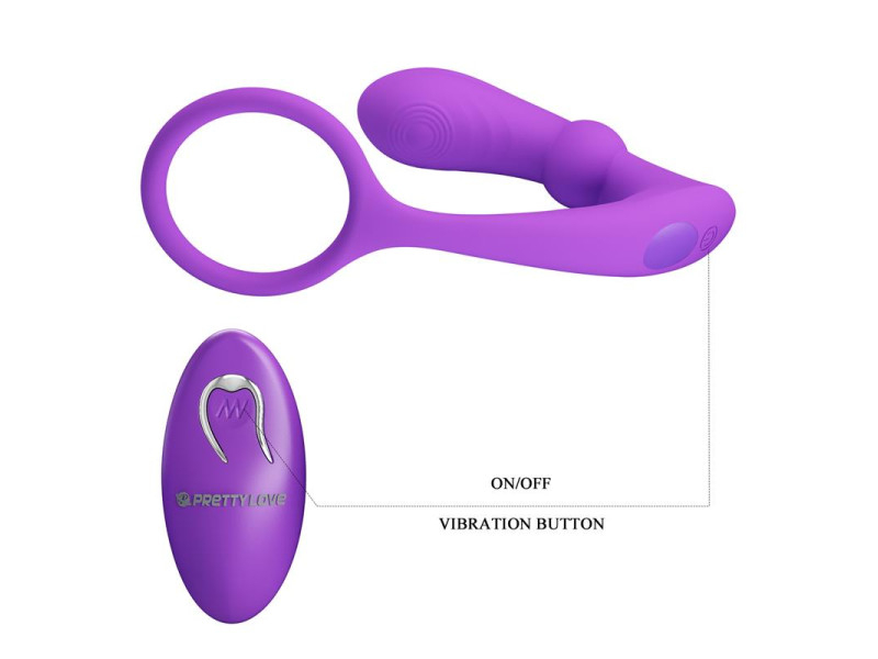 Warren Plug Anal y Anillo para el Pene con Vibracion y Pulsacion a Control Remoto