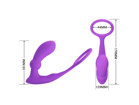 Warren Plug Anal y Anillo para el Pene con Vibracion y Pulsacion a Control Remoto