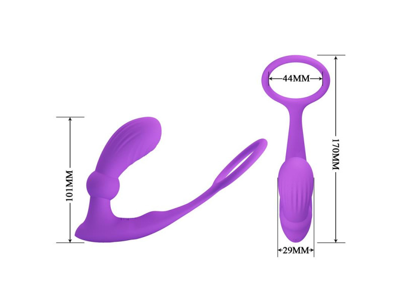Warren Plug Anal y Anillo para el Pene con Vibracion y Pulsacion a Control Remoto
