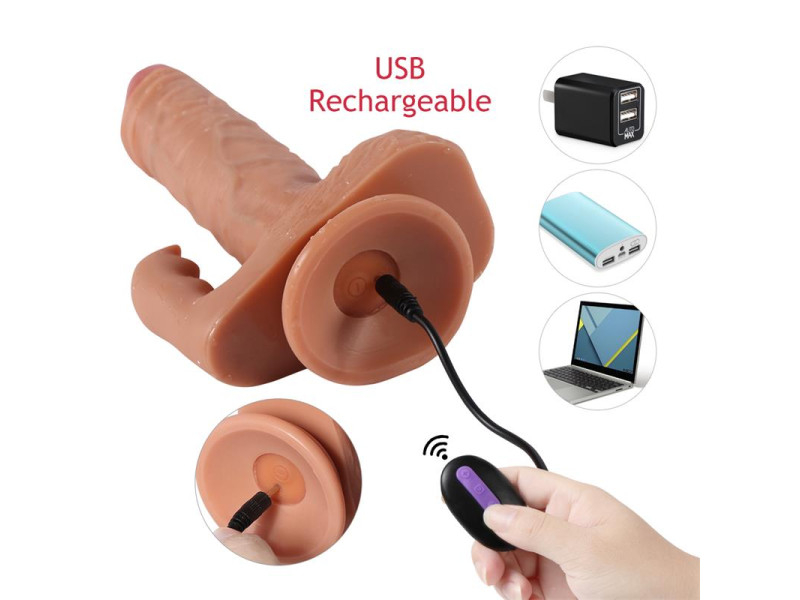 Austin Dildo con 10 Modos de Vibracion y Estimulador de Clitoris