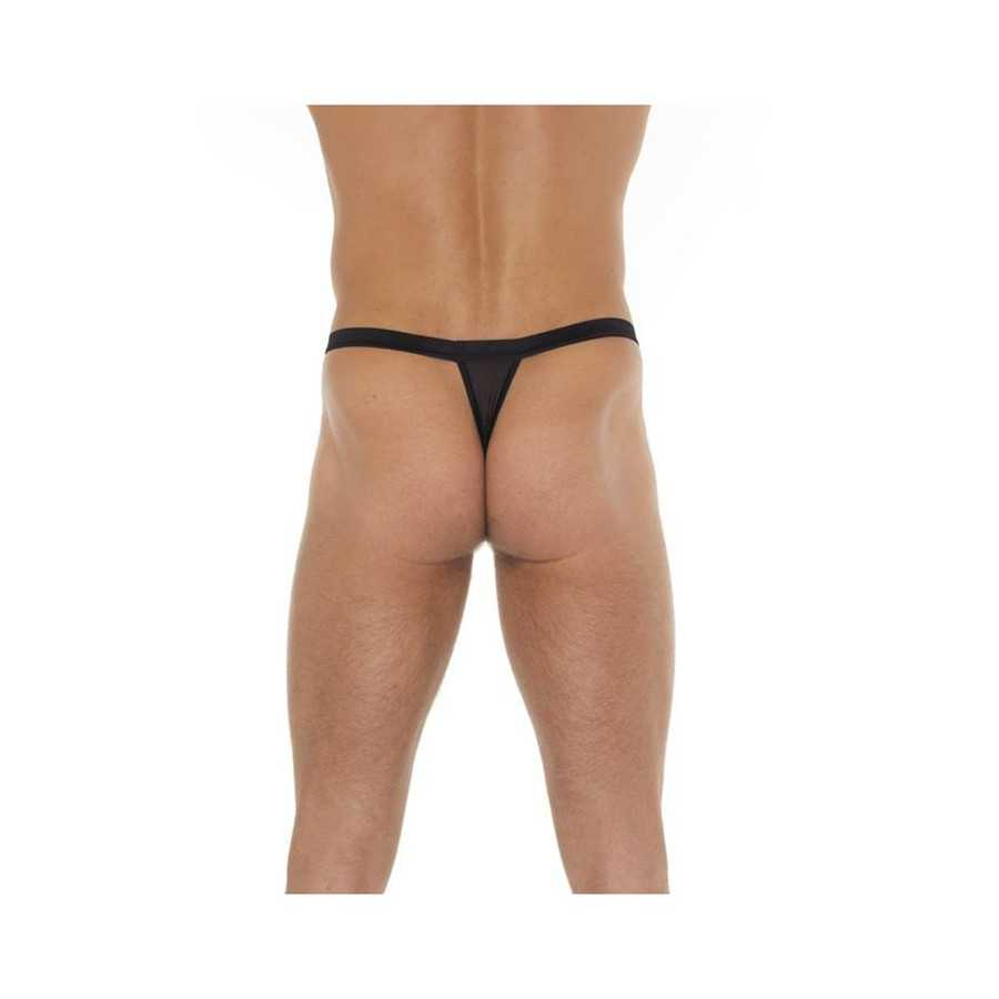 Tanga con Tiras Negro y Leopardo Talla Unica