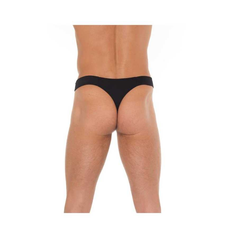 Tanga con Cremallera Negro Talla Unica