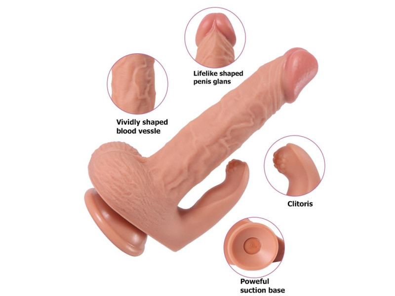 Haydon Dildo con 20 Modos de Vibracion y Estimulador de Clitoris