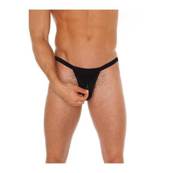 Tanga con Cremallera Negro Talla Unica