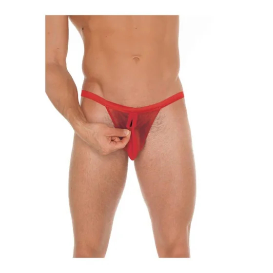 Tanga con Cremallera Rojo Talla Unica